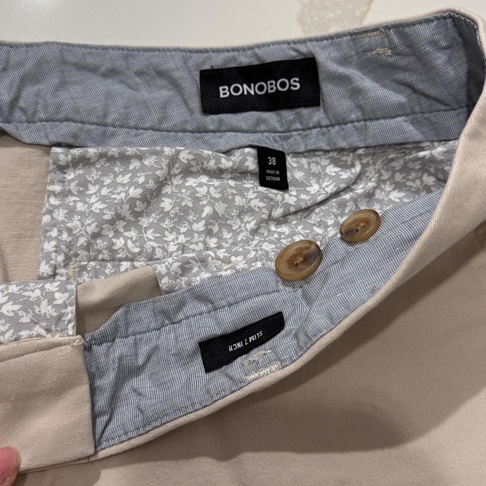 Bonobos Khaki Chino Pants with Floral Lining